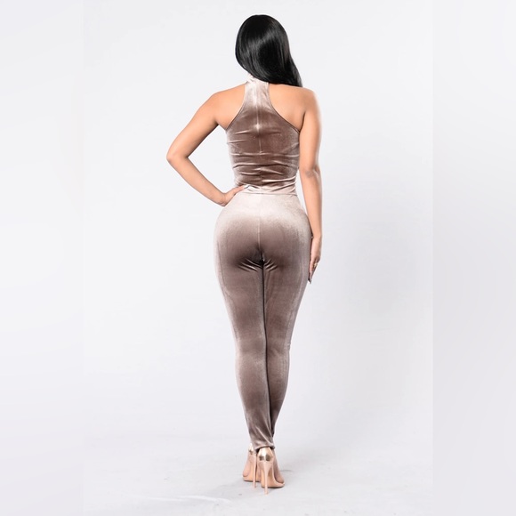 L.A. Baby Jumpsuit - Coco Suede One Piece Fashion Sleeve Less Attached Choker - Picture 3 of 11